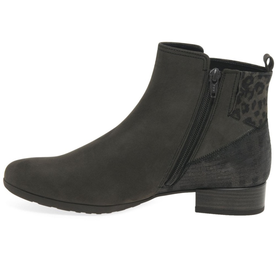 Bastia Femme Bottines Larges Nubuck Anthracite Gabor | Exclusif